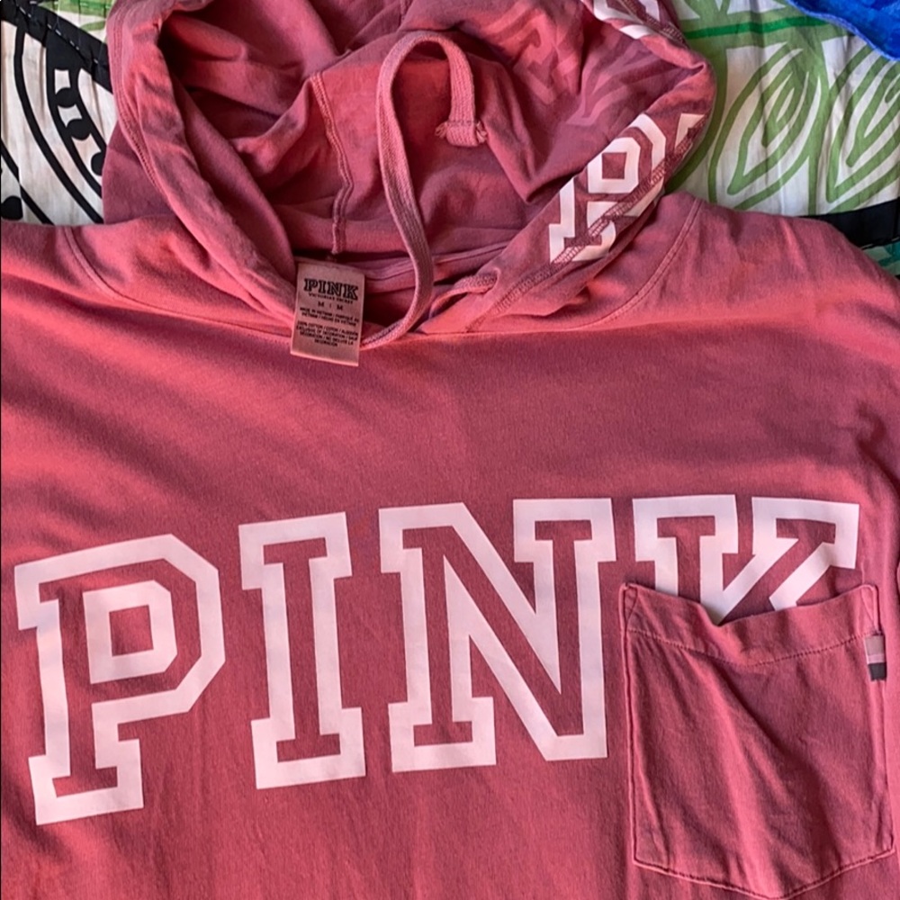 VS PINK pink hoodie sweatshirt size M